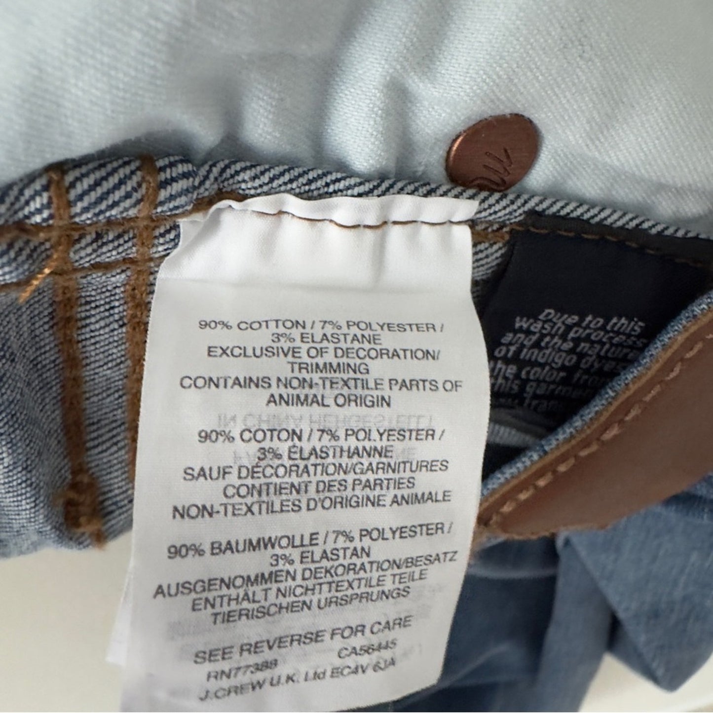 Madewell 10” High-Rise Skinny Jeans Button Fly Distressed denim casual dark Wash