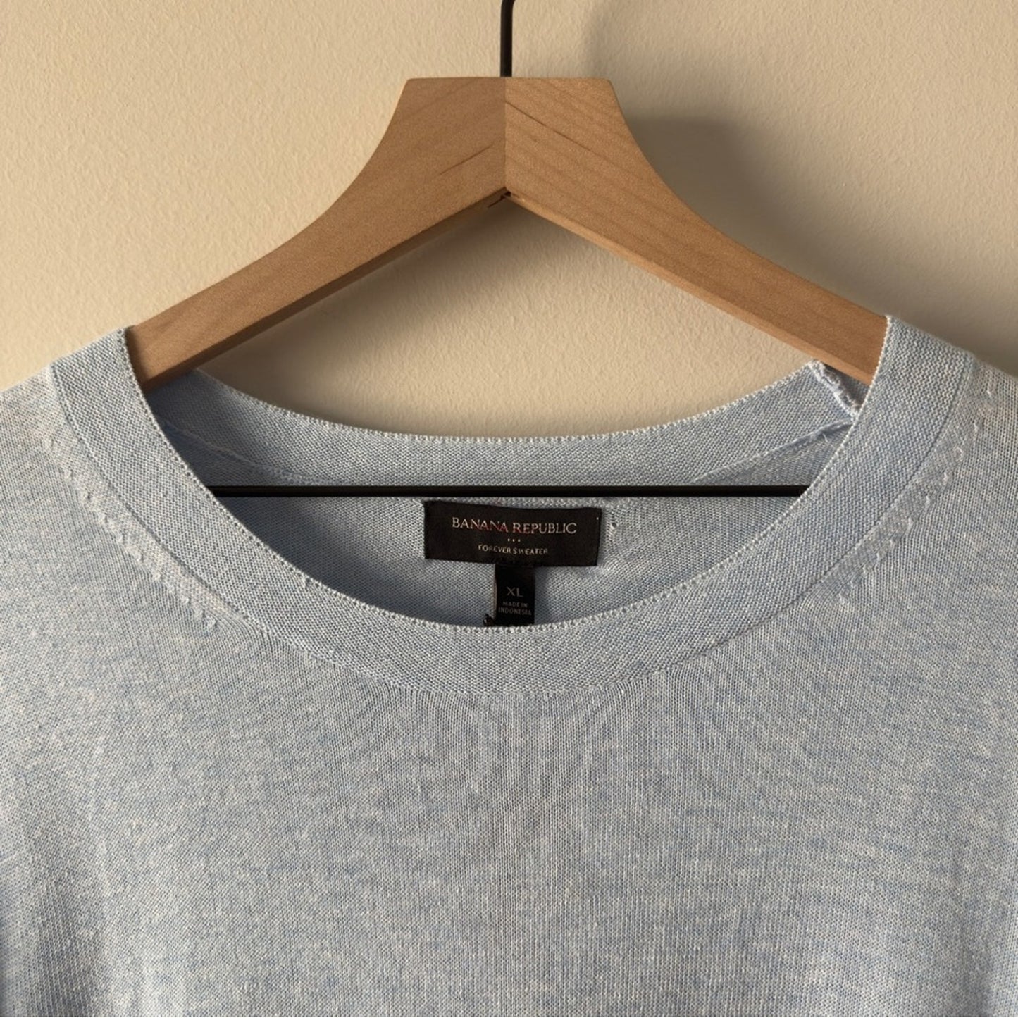 Banana Republic Light Blue Crewneck Sweater long sleeve Forever Yarn Cotton NWT