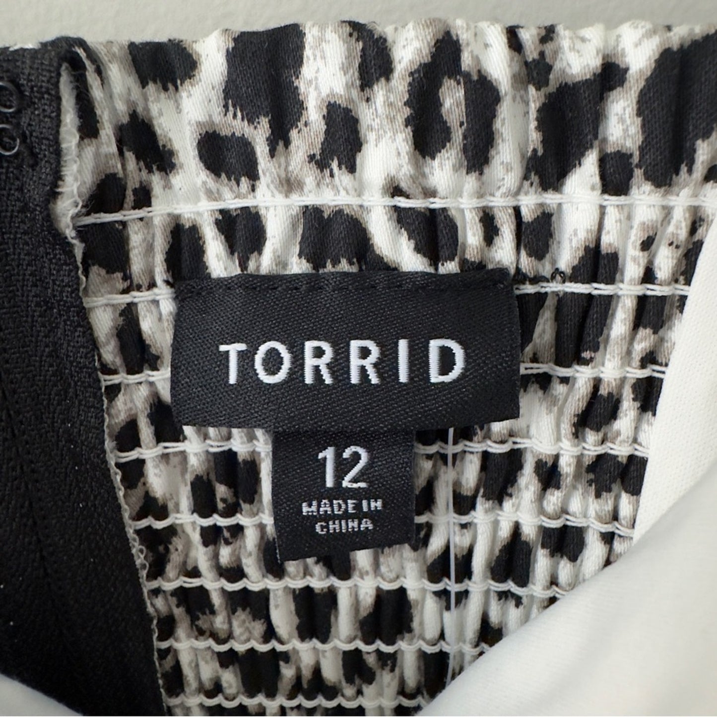 Torrid Black and White Animal Print Sleeveless Ruffle Pleated Pencil Mini Dress