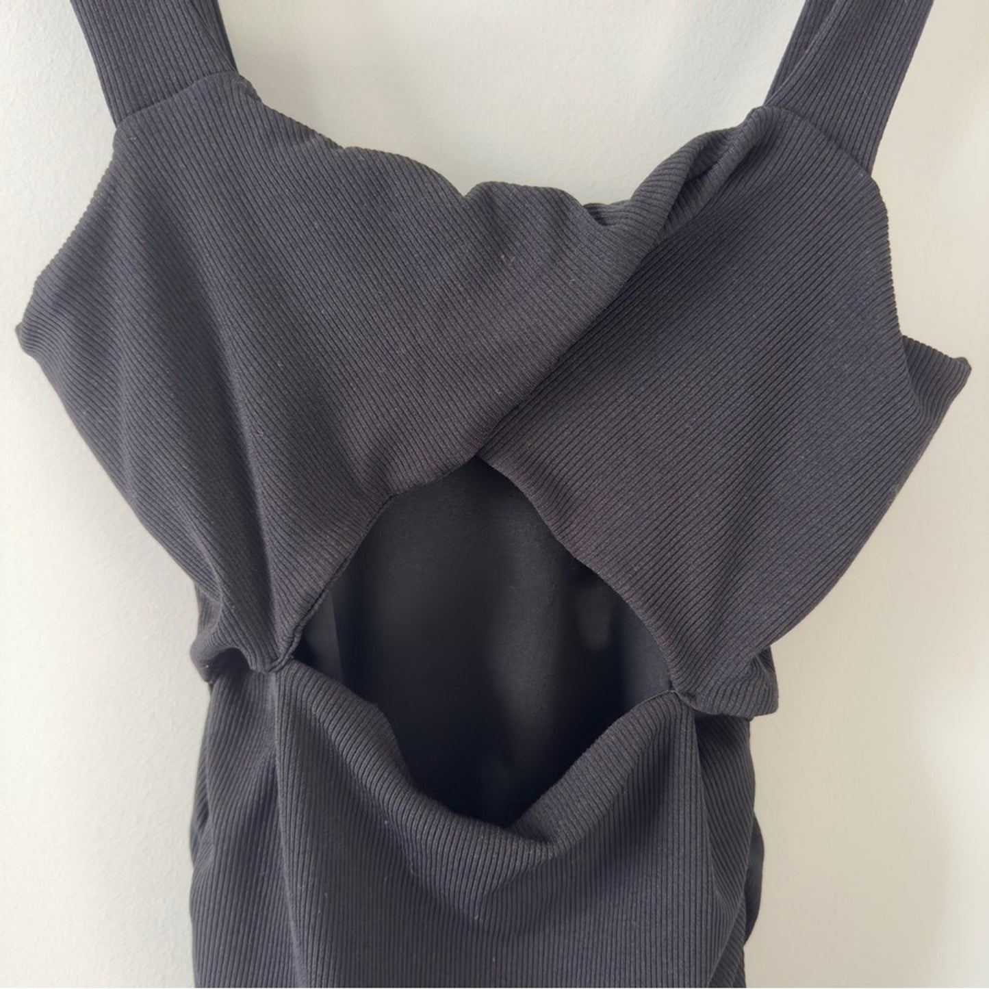 Mable Anthropologie Black Cutout Middle Backless Dress mini stretch sleeveless S