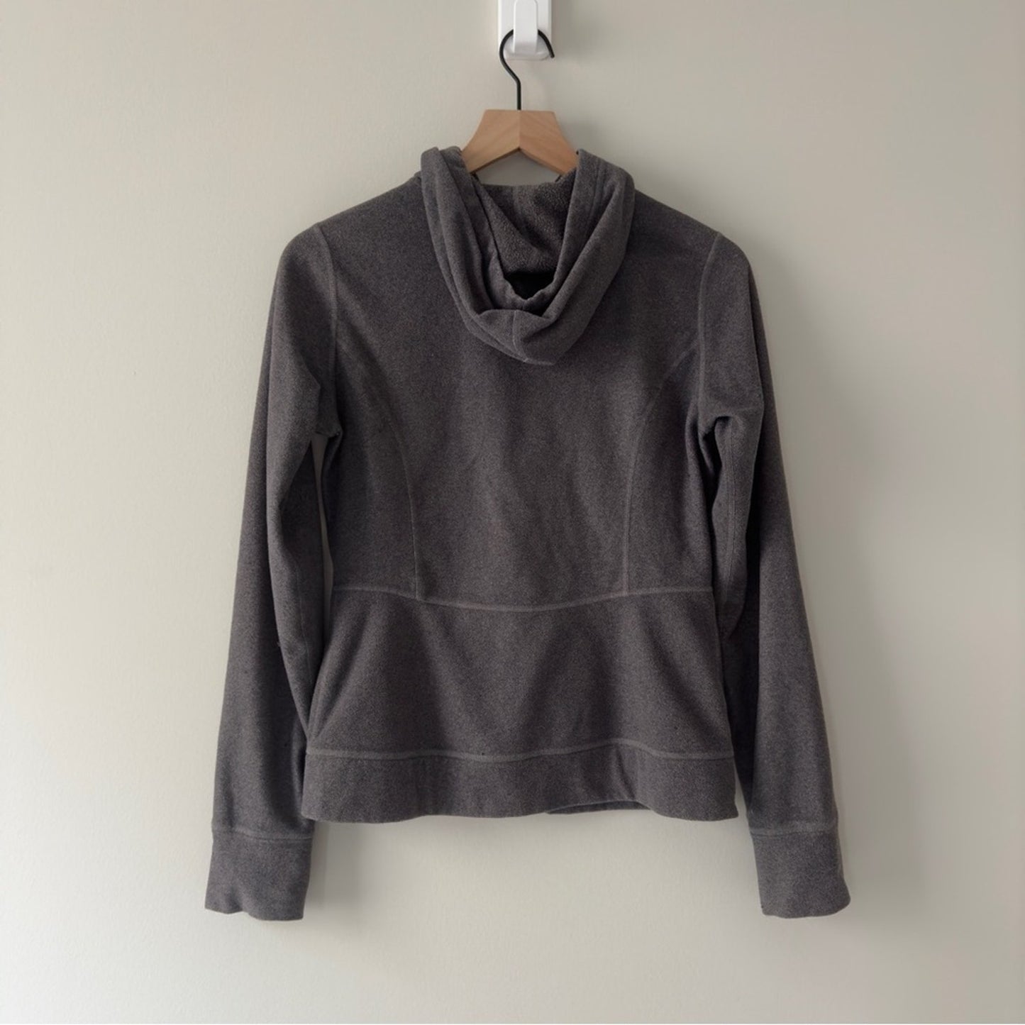 The North Face Gray Fleece Hoodie Jacket Full Zip Long Sleeve Pockets Drawstring