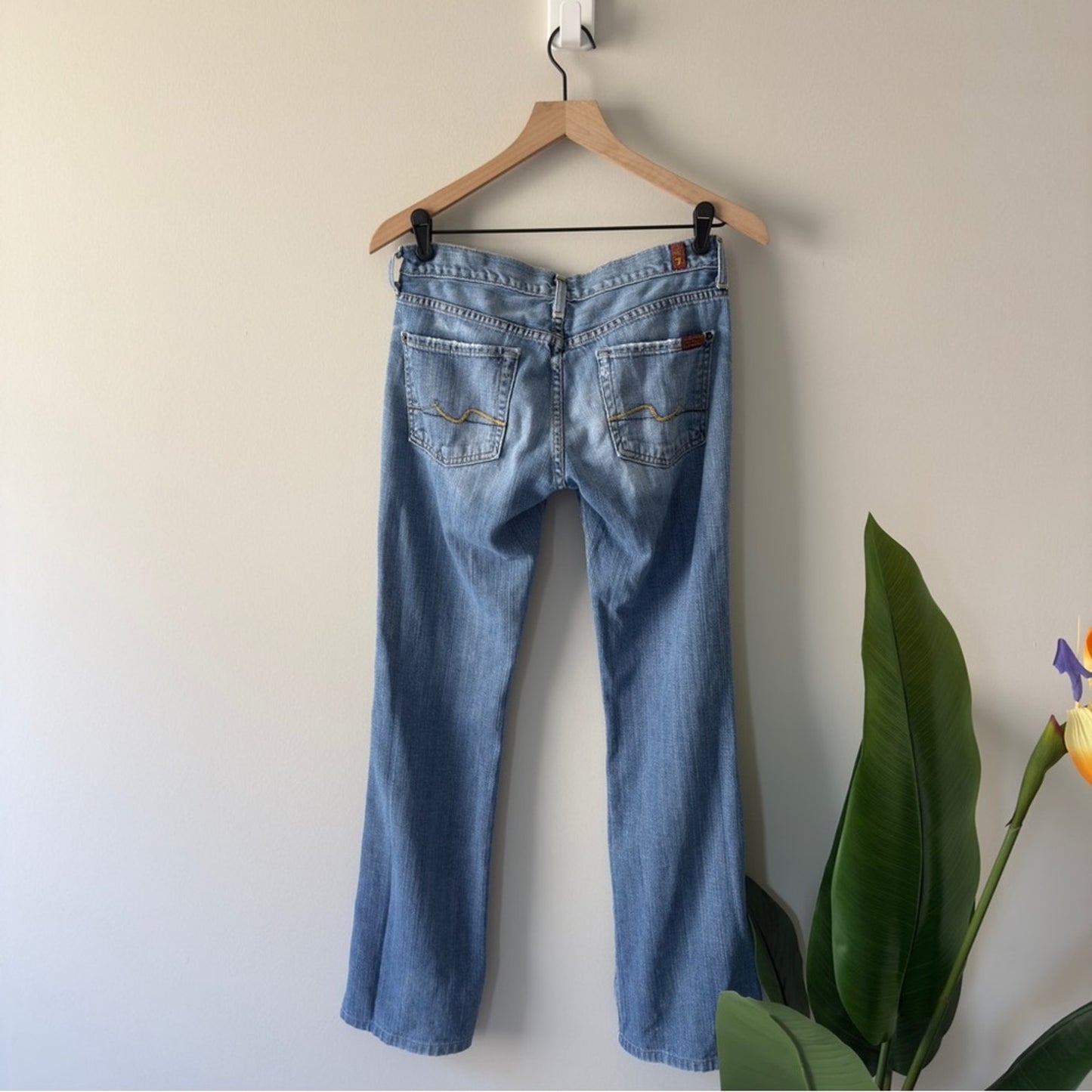7 For All Mankind Y2K Bootcut 2000s Blue 100% Cotton Jeans Relaxed Fit Low Rise