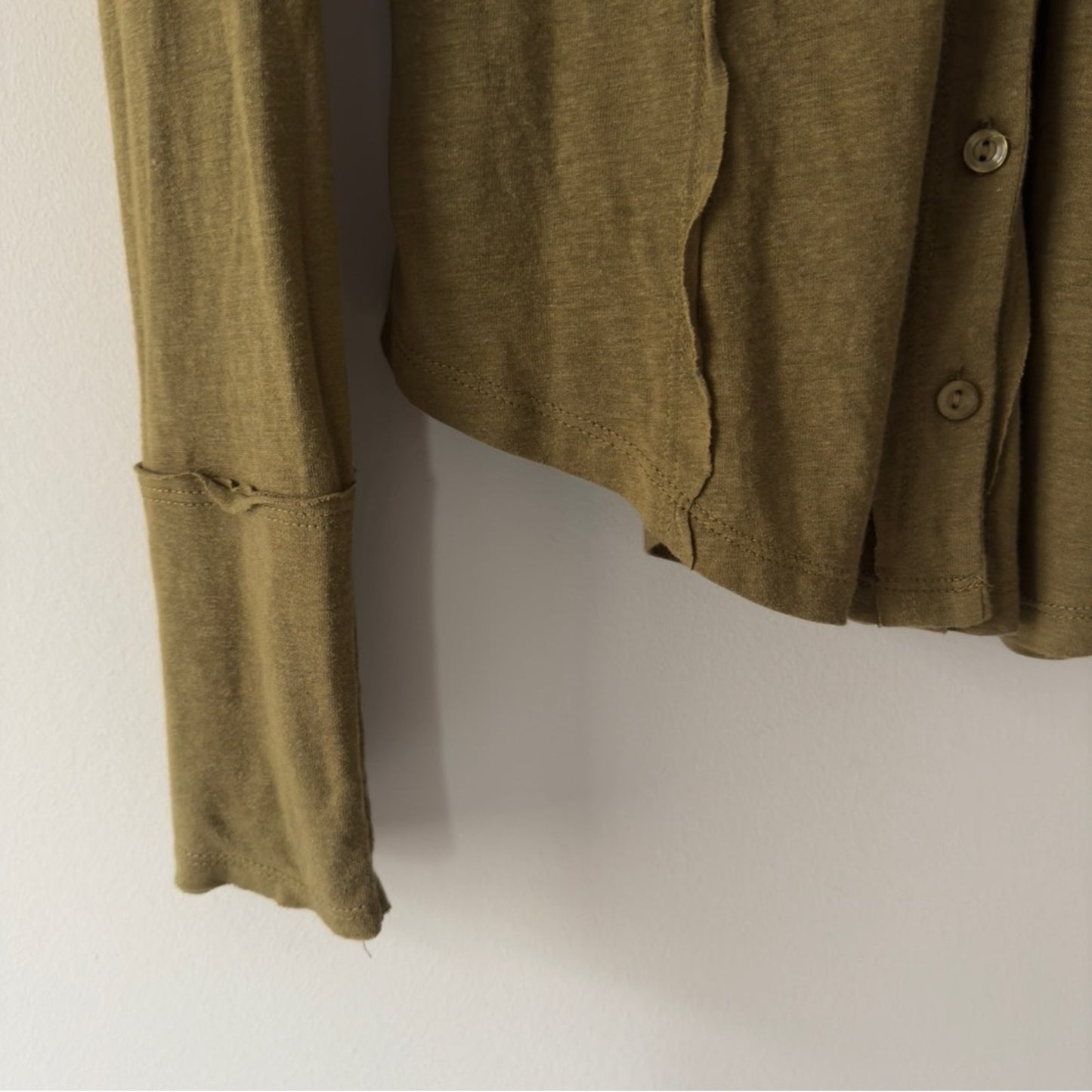 Young Fabulous & Broke Button Down Shirt Linen Blend Front pocket long sleeve S