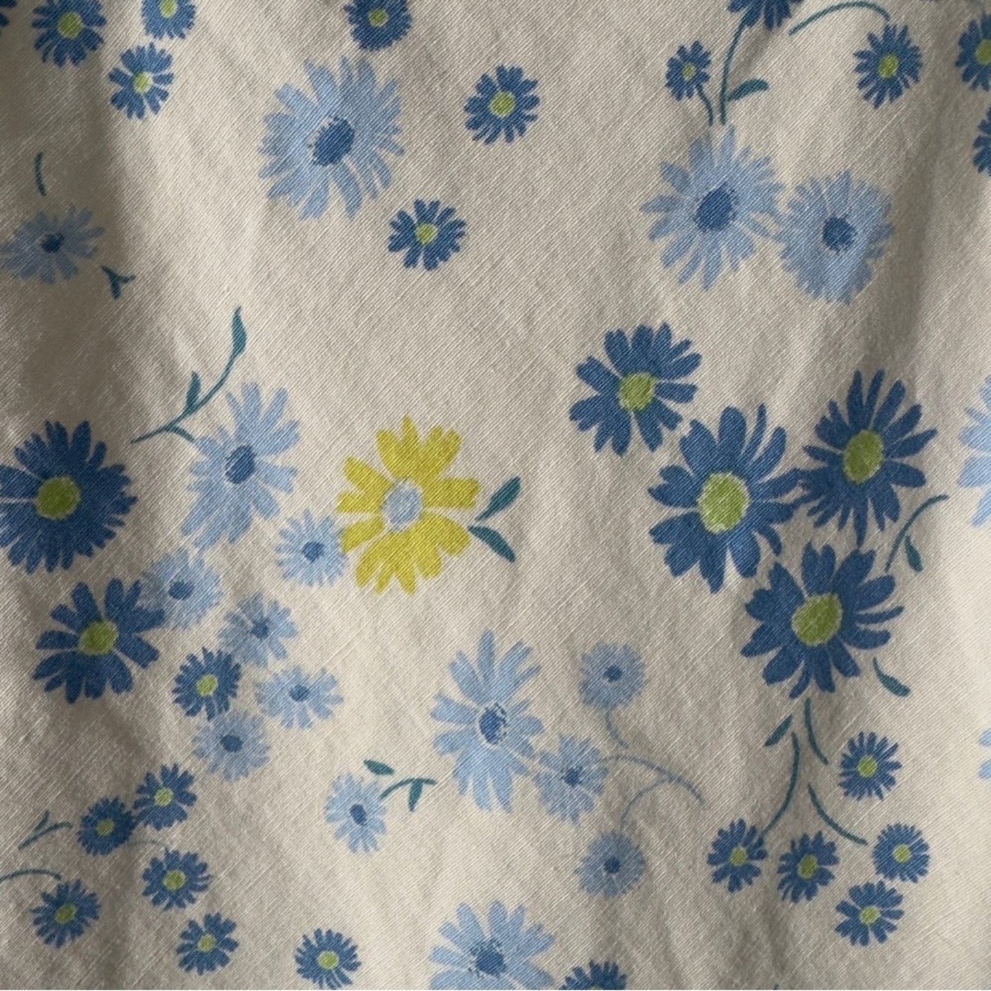 Zara Floral Mini Dress Yellow Blue white adjustable spaghetti straps tie sides M