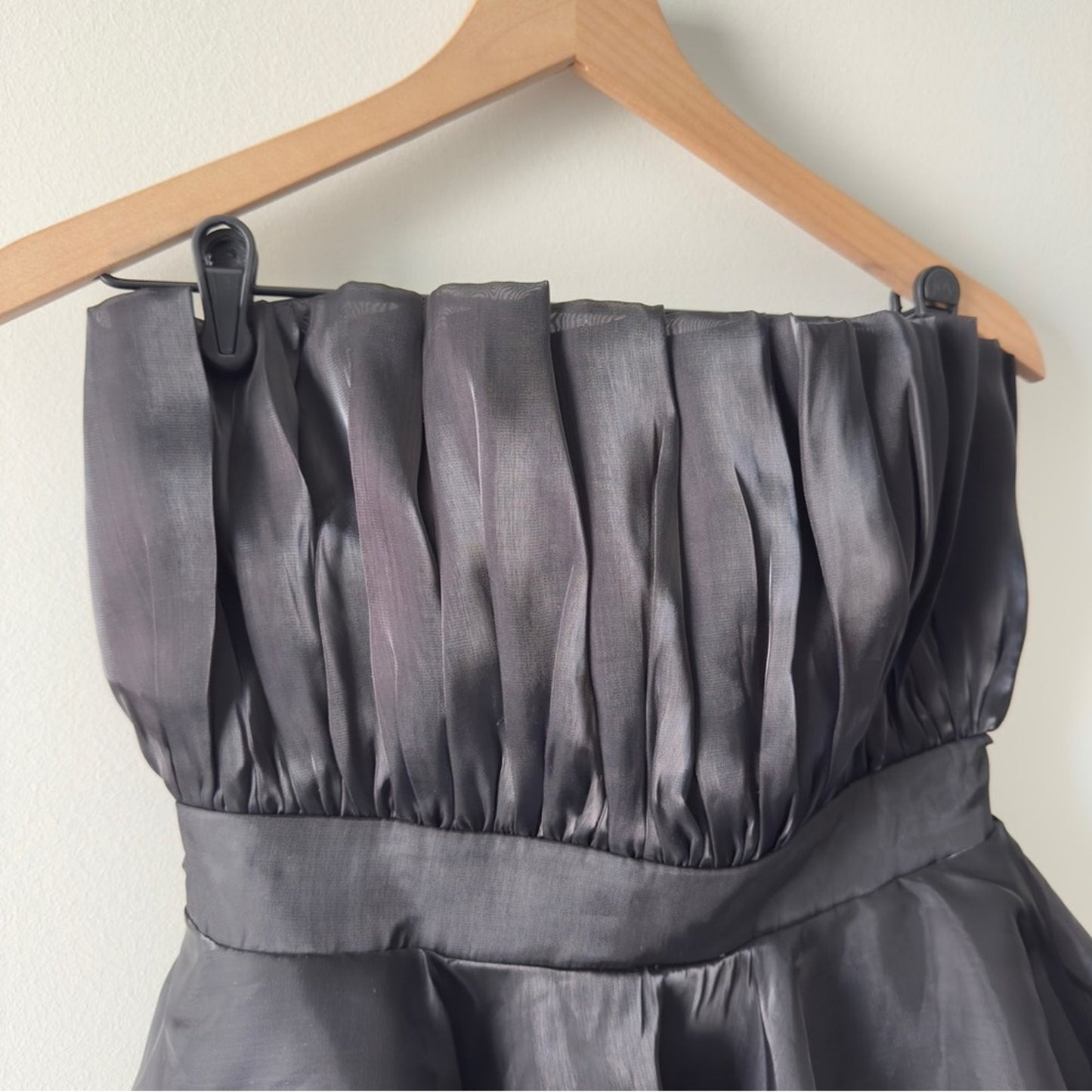 Anthropologie Mable Stylish Black Strapless Mini Little Black Dress LBD flare M