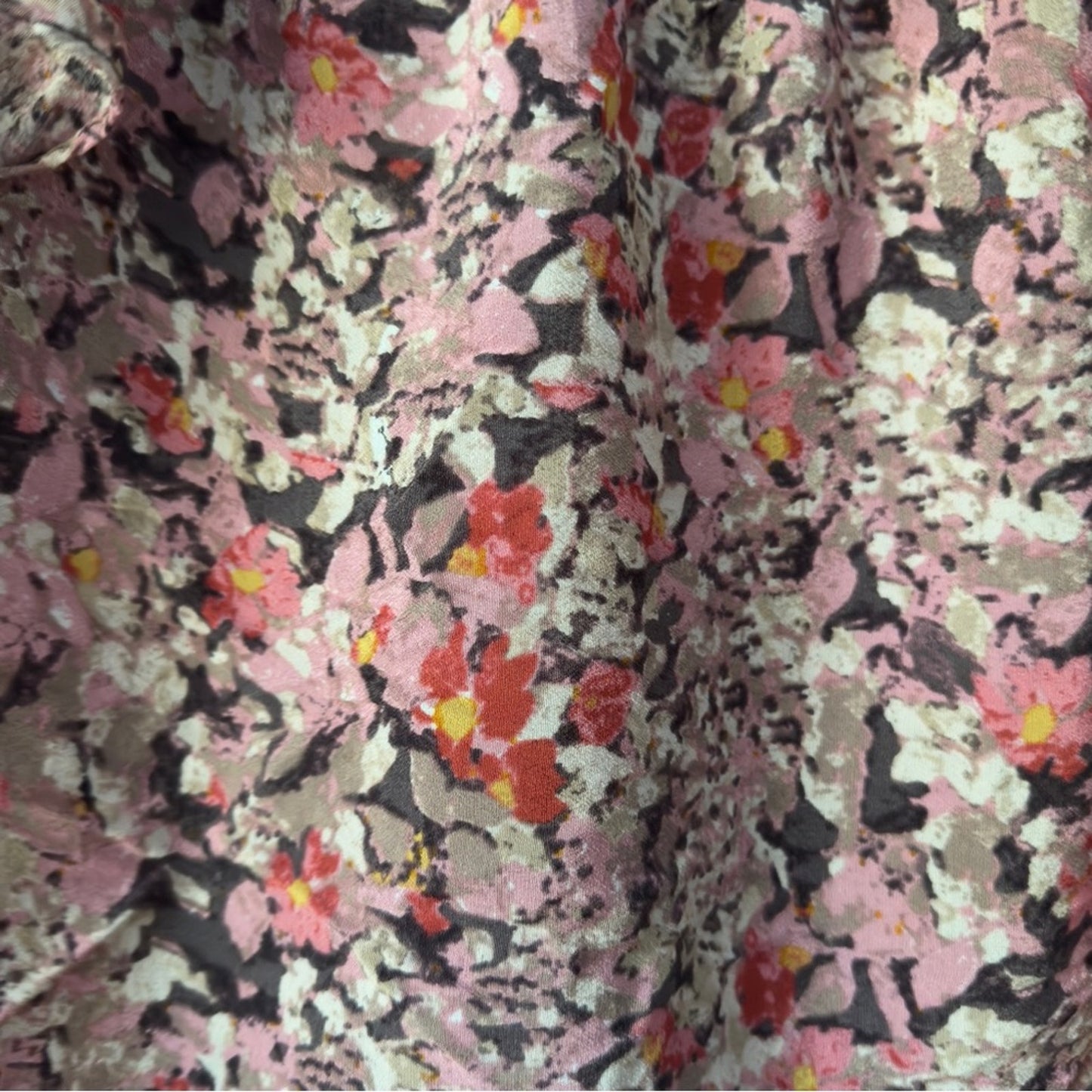 Maeve Anthropologie Cold Shoulder Top Short Sleeve Floral Print Button Keyhole S