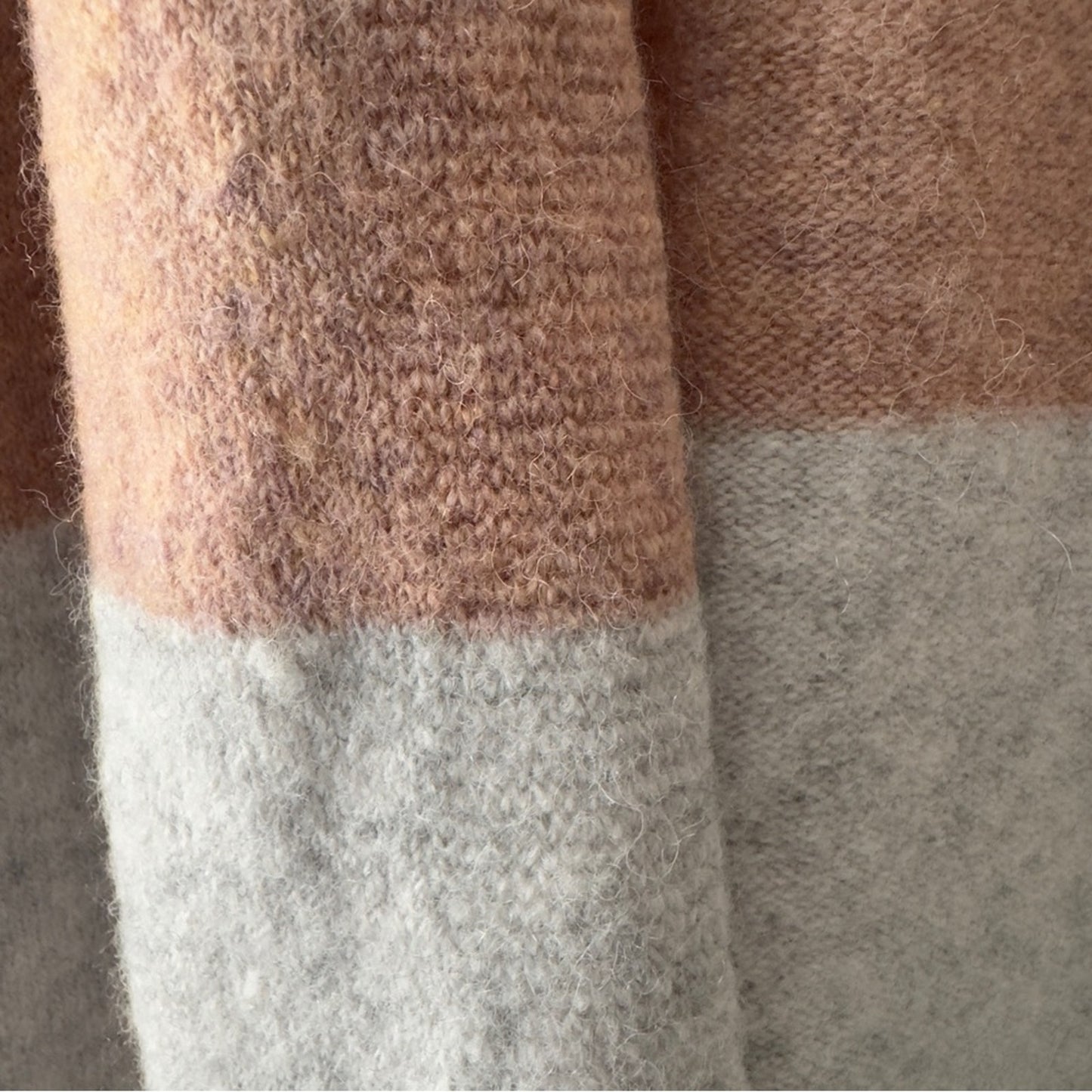 Madewell Striped Colorblock Cardigan Sweater open front long sleeve wool/alpaca