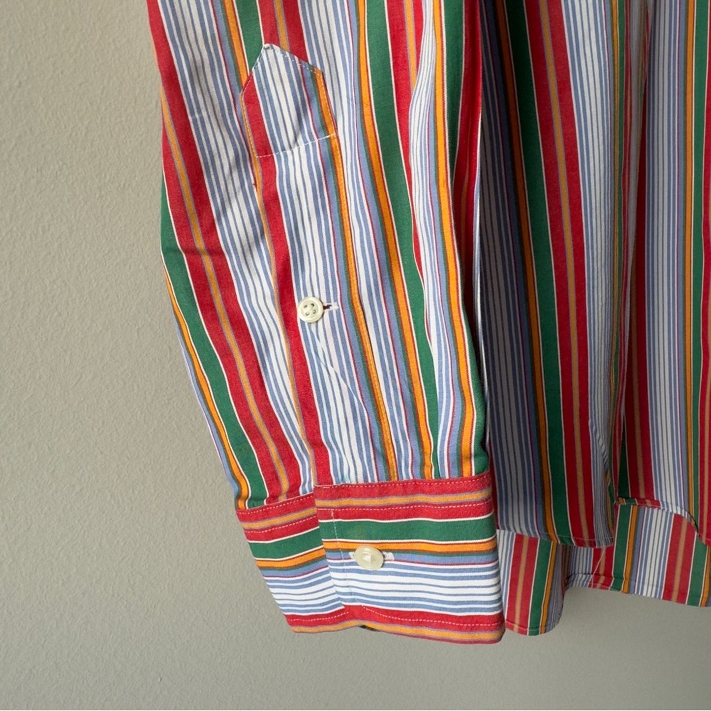 Ralph Lauren Blake 100% Cotton Striped Button Down Shirt Collared Colorful Large
