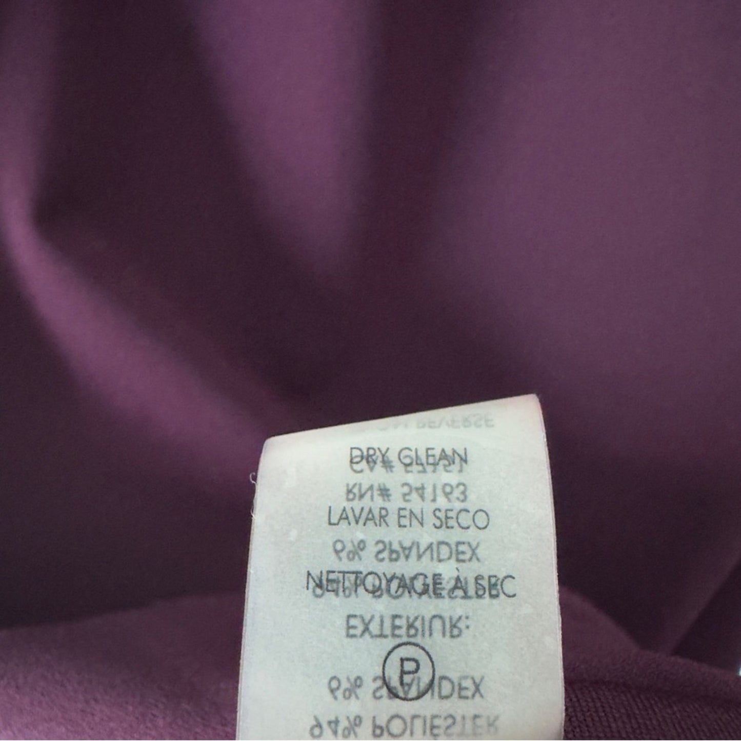 Calvin Klein Elegant Purple Ruffle Short Sleeve Dress Zip Up Zipper Back Pencil