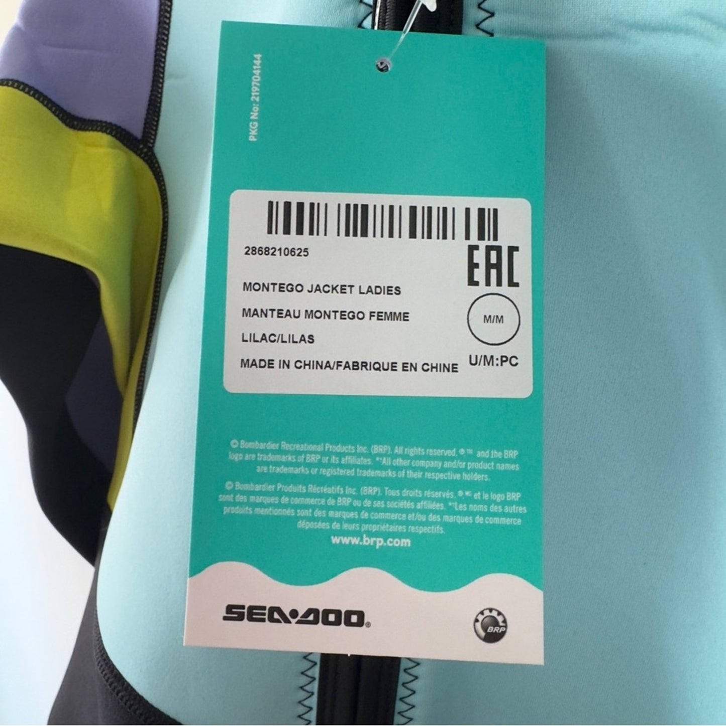 Sea-Doo Montego Jacket in Lilac Neoprene Water-sports jet ski Full Zipper zip M