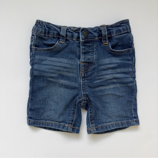 7 For All Mankind Denim Jean shorts cotton spandex stretch snap fly dark Wash