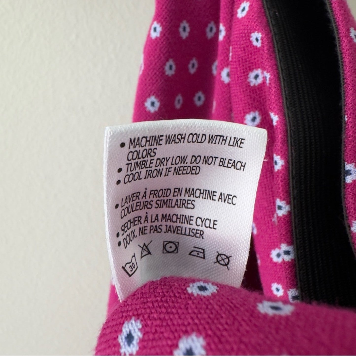 Anthropologie Fuchsia Pants White Flower Pattern stretch elastic waist floral S