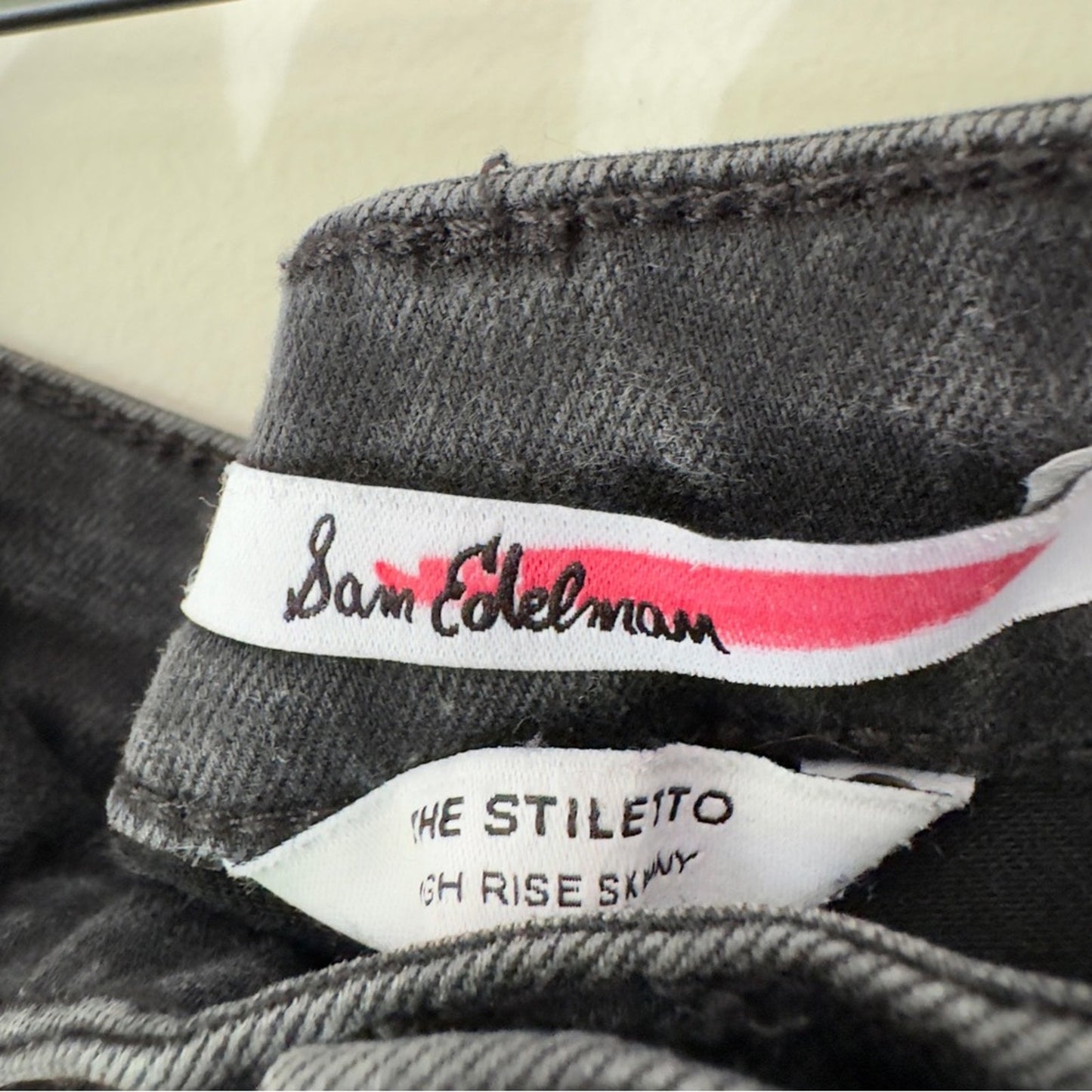 Sam Edelman The Stiletto High Rise Skinny Jeans Dark Charcoal Wash Stretch Solid