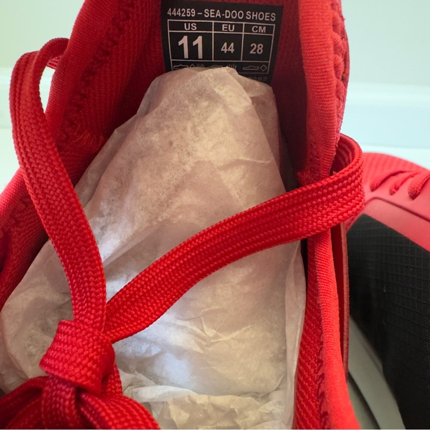 Sea-Doo Water Shoes in Red Black jet ski Sneakers water sports drain holes mesh