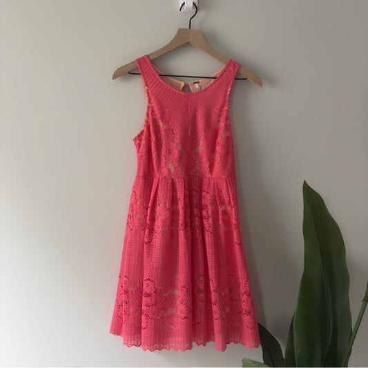 Free People Lace Rocco Dress Dusty Rose Pink cut out Backless mini dress cutout