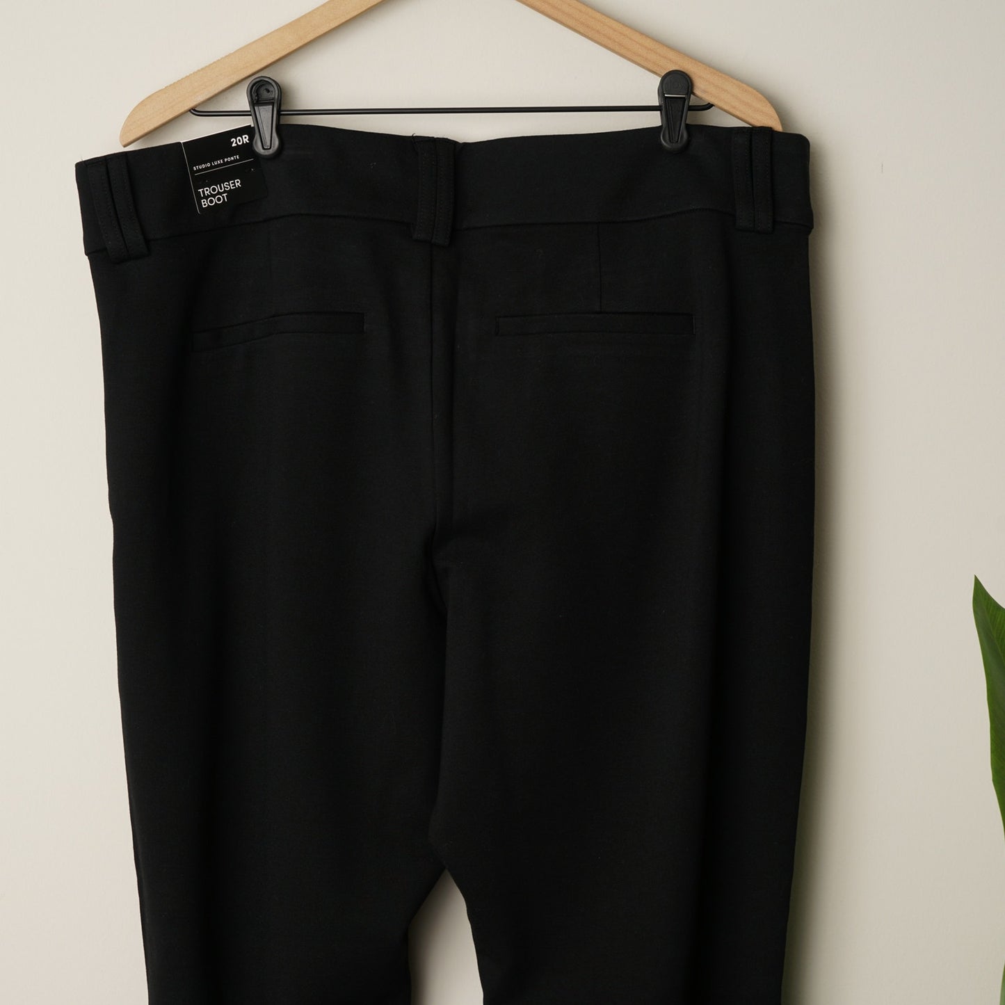 Torrid Trouser Slim Boot Studio Luxe Ponte Mid-Rise Pant in Deep Black Business
