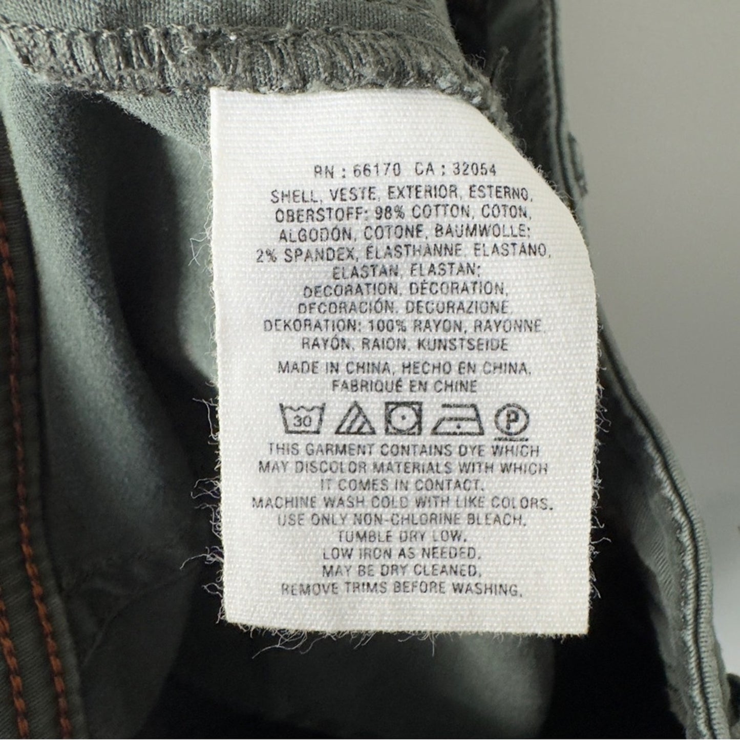 Anthropologie Olive Green Cargo Pants Skinny Cotton Stretch Casual Pockets Zip