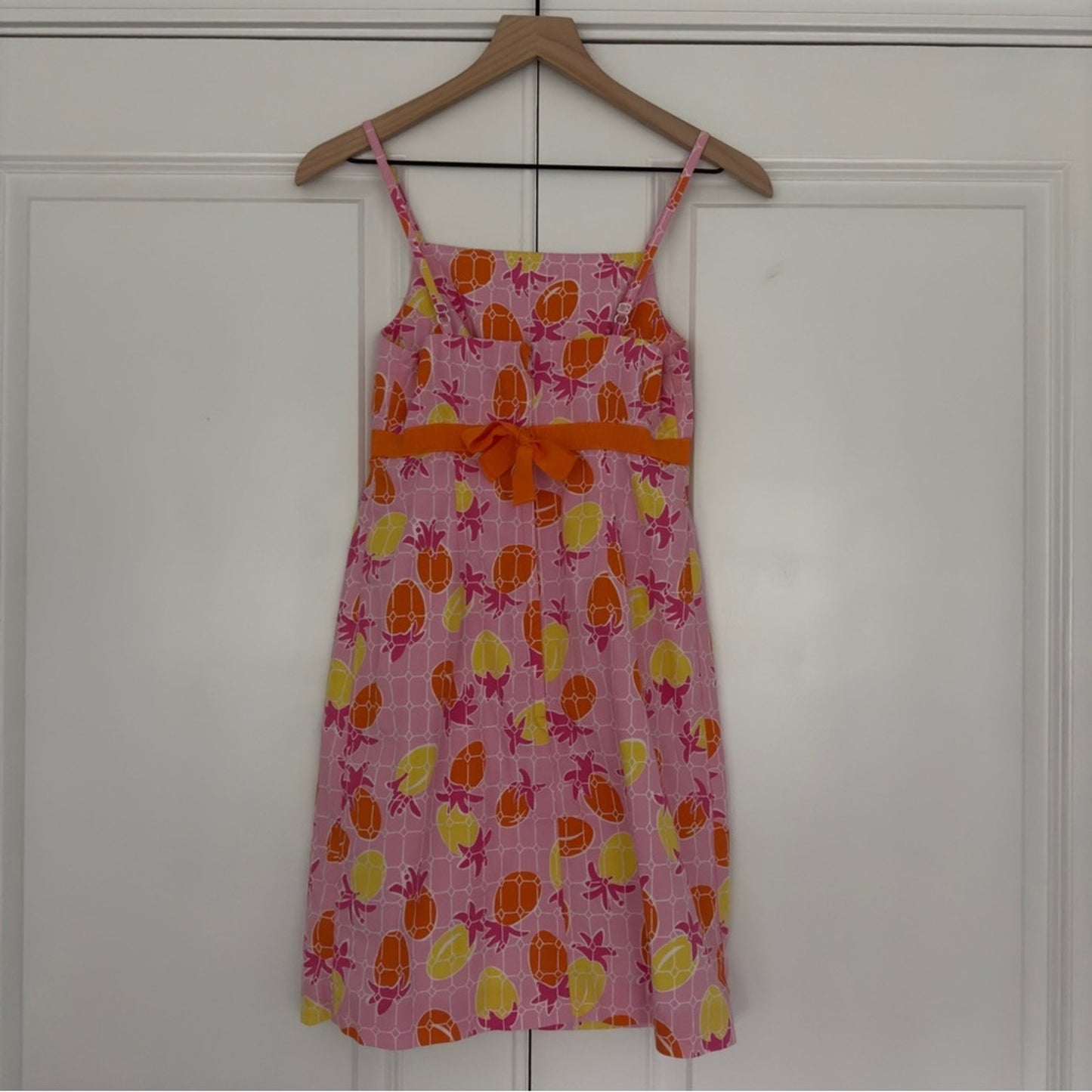 Lilly Pulitzer Vintage White Label Pineapple Dress Adjustable Spaghetti Straps 0