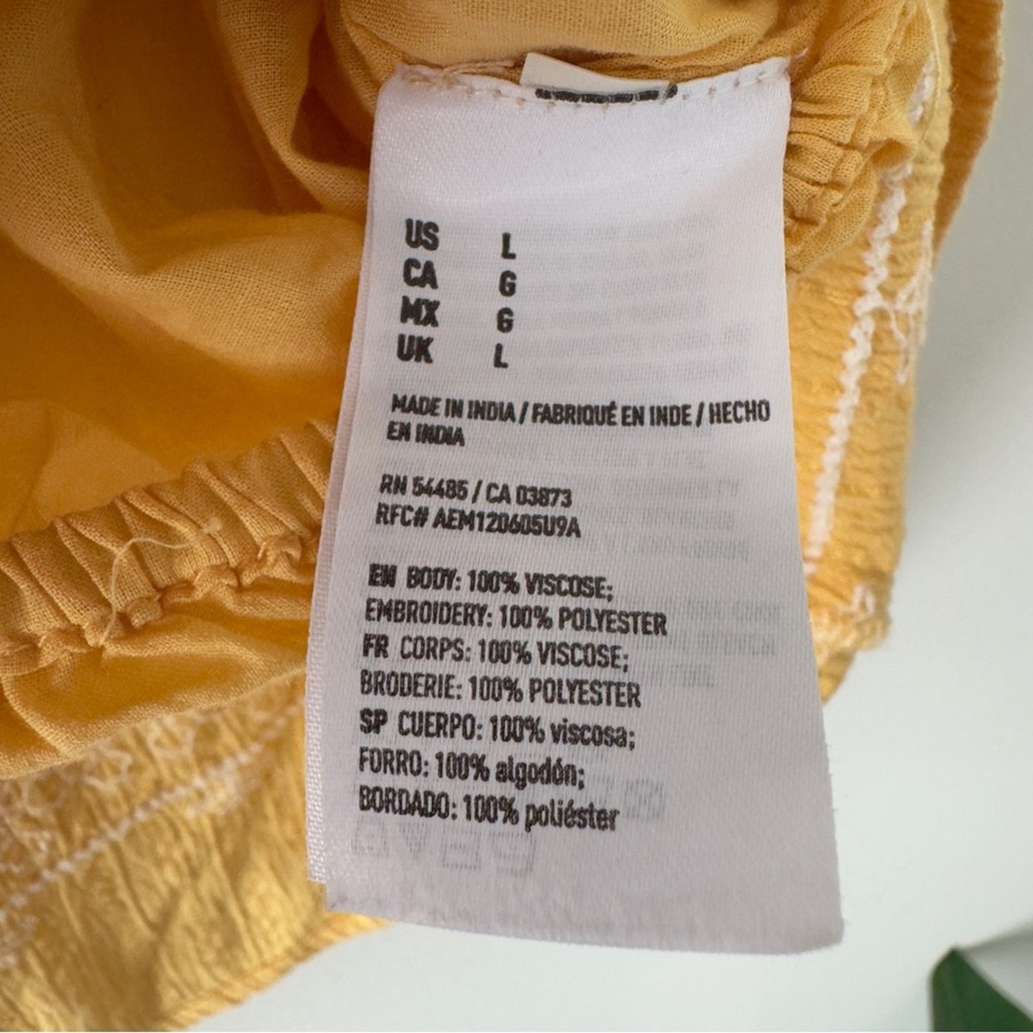 American Eagle Outfitters Strapless Crop Top Yellow White Smocked Tube Top Crop