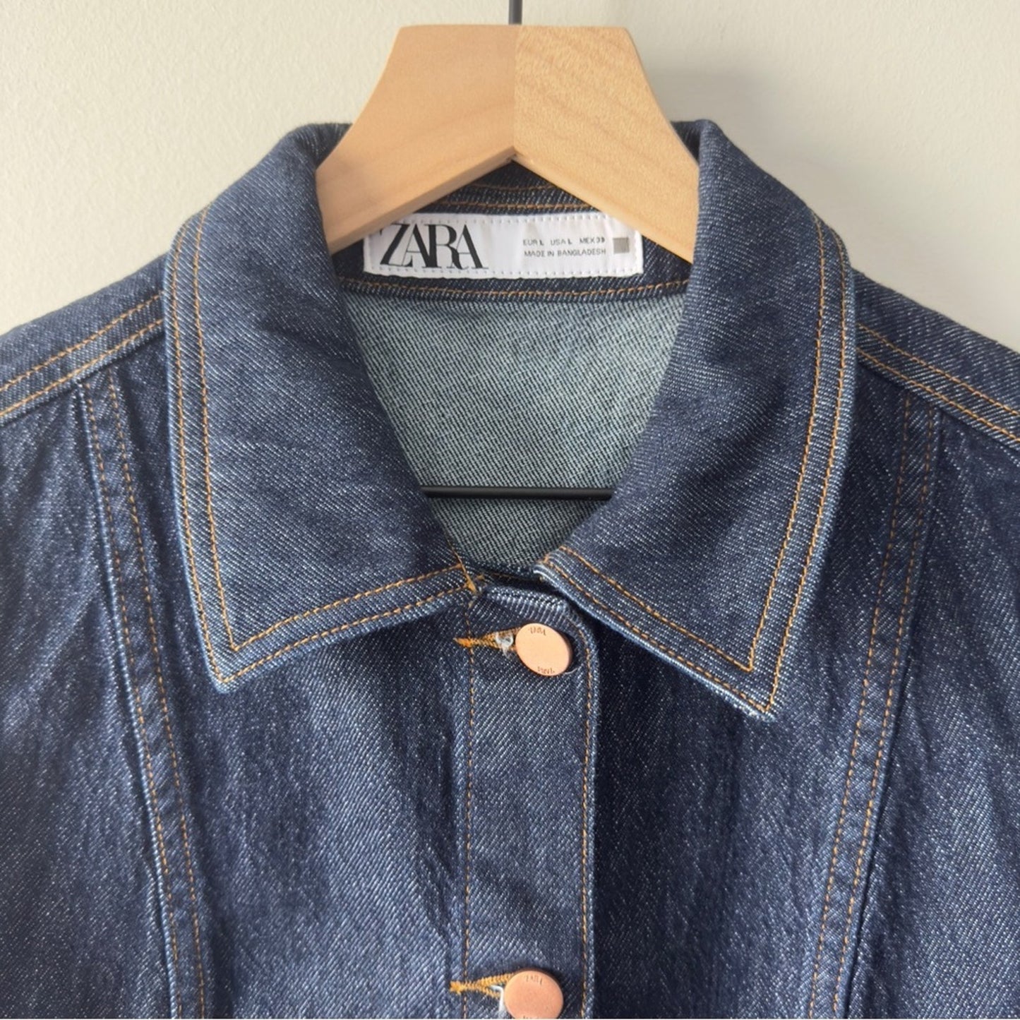 Zara Blue Denim Sleeveless Button Down Vest Top Jean Collared Collar Y2K Cotton