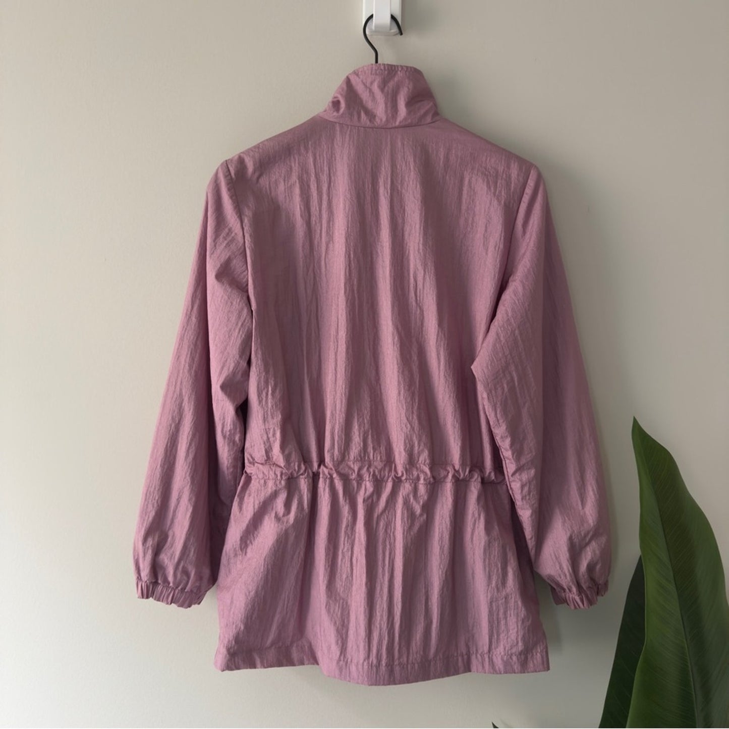 Vintage 90s Blair Floral Embroidery windbreaker Jacket Drawstring Waist full zip