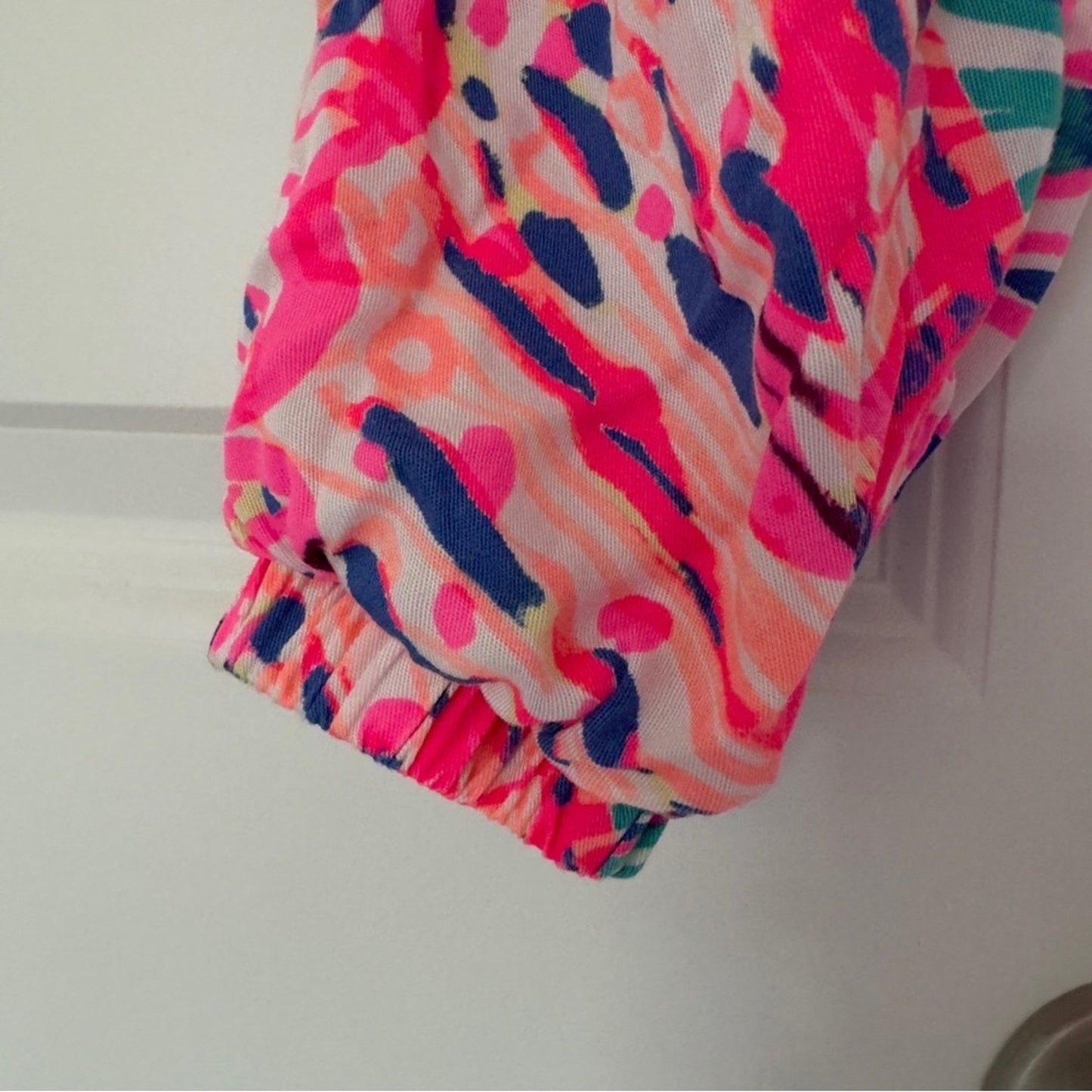 Lilly Pulitzer Underwater Print Jogger Pants Tassel Tie Adjustable Waist Preppy