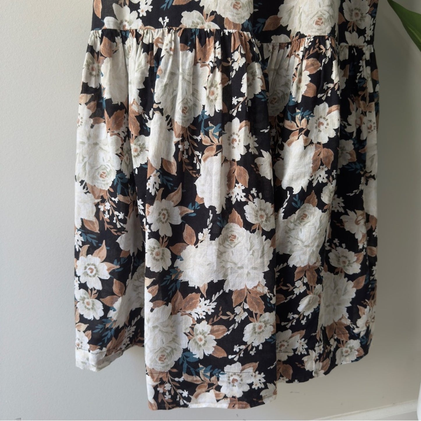 Abercrombie & Fitch 100% Cotton Tiered Floral Maxi Dress Adjustable Spaghetti S