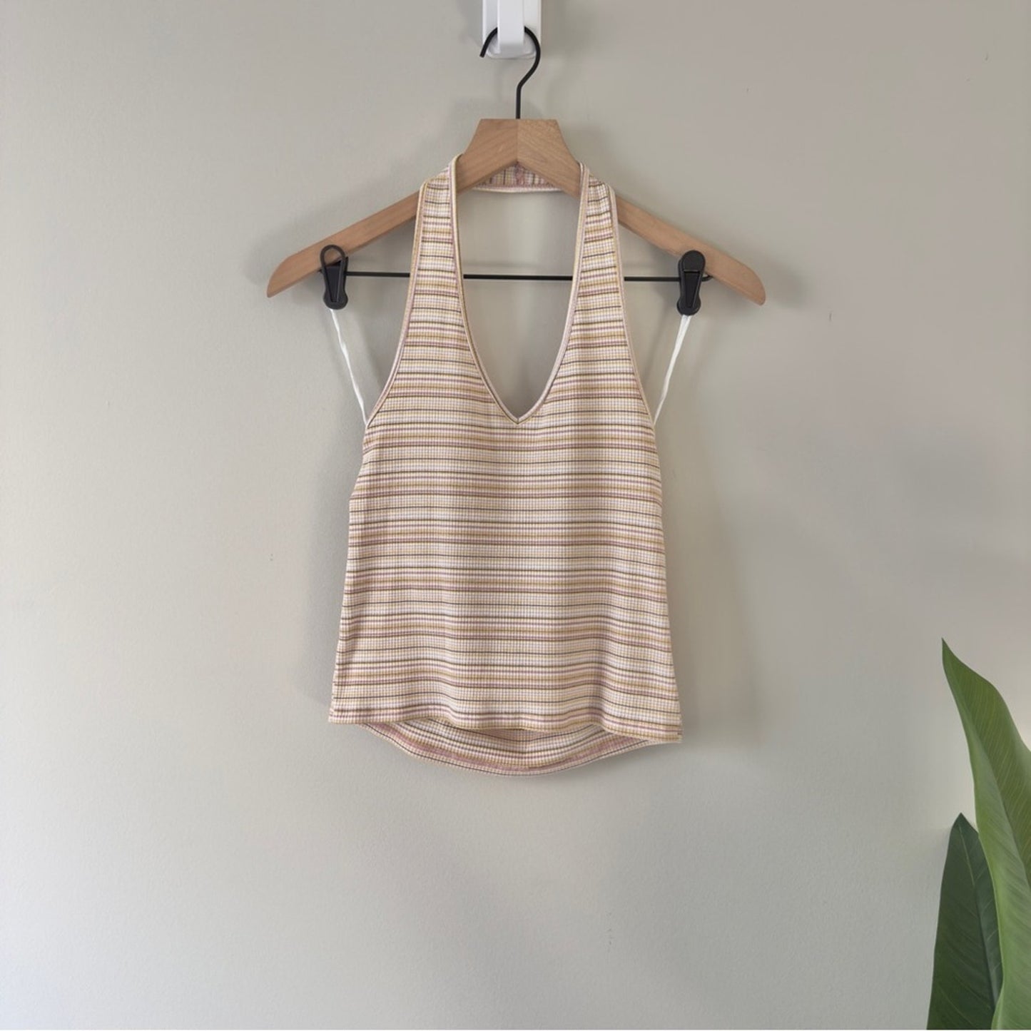 American Eagle Outfitters Striped Halter Tank Top Cropped Sleeveless Y2K Crop Ln