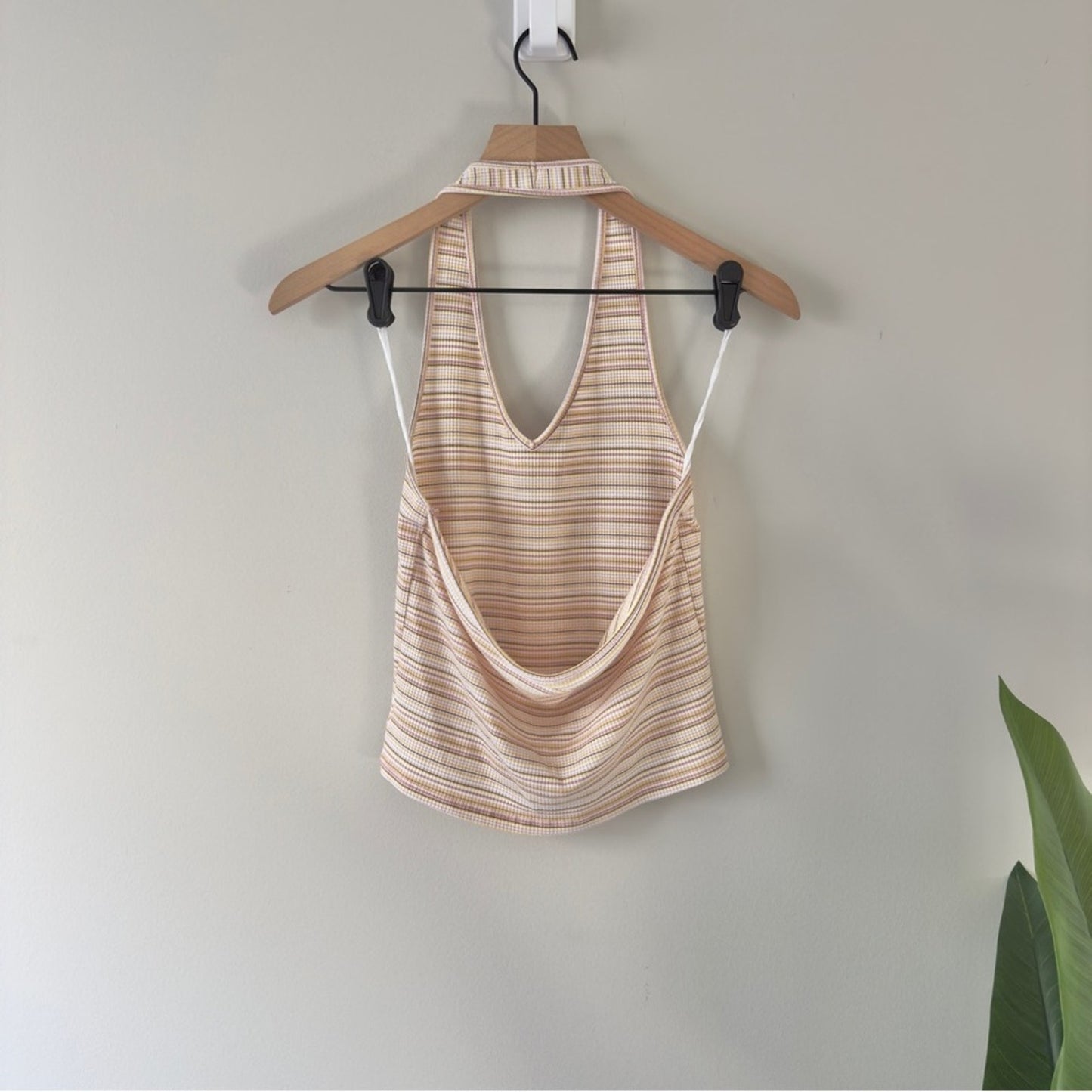 American Eagle Outfitters Striped Halter Tank Top Cropped Sleeveless Y2K Crop Ln