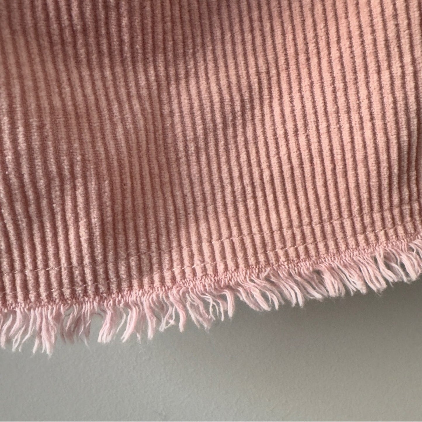 House of Sunny Pink Corduroy Pants Button Fly Ombre raw fringe hem pockets boho