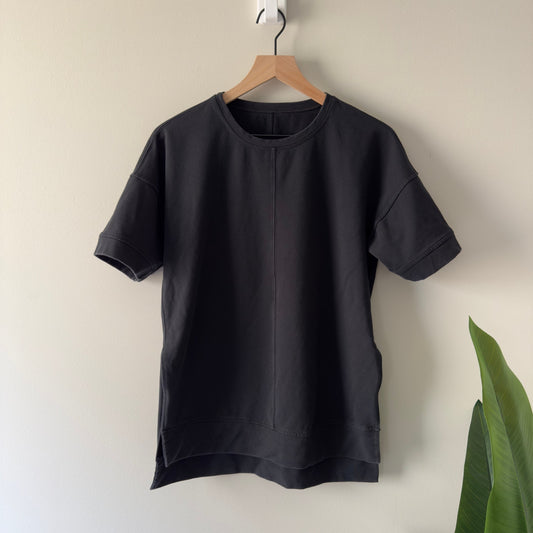 Lululemon Cut Above Tee in Black Stretch French Terry Short Sleeve Slit Sides