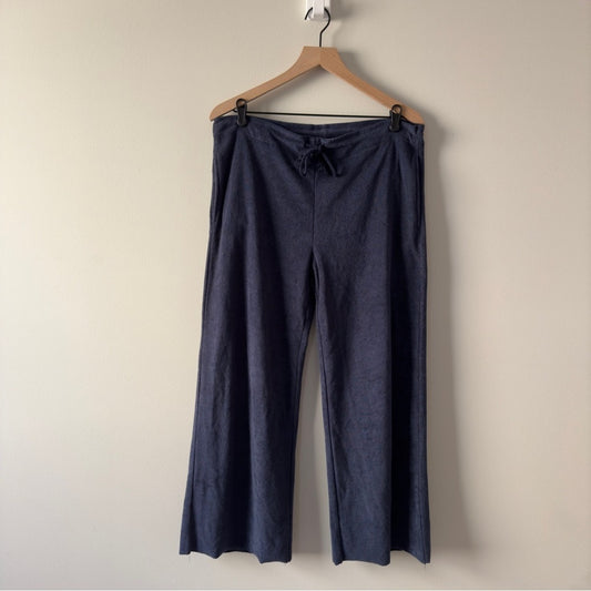 Free People FP Movement Summer Tide Pants in Midnight Navy Terrycloth wide leg