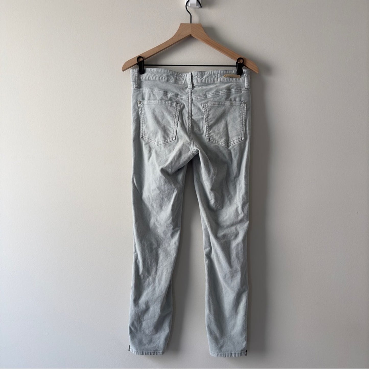 Pilcro and the Letterpress Corduroy Zipper Ankle Pants light blue pockets button