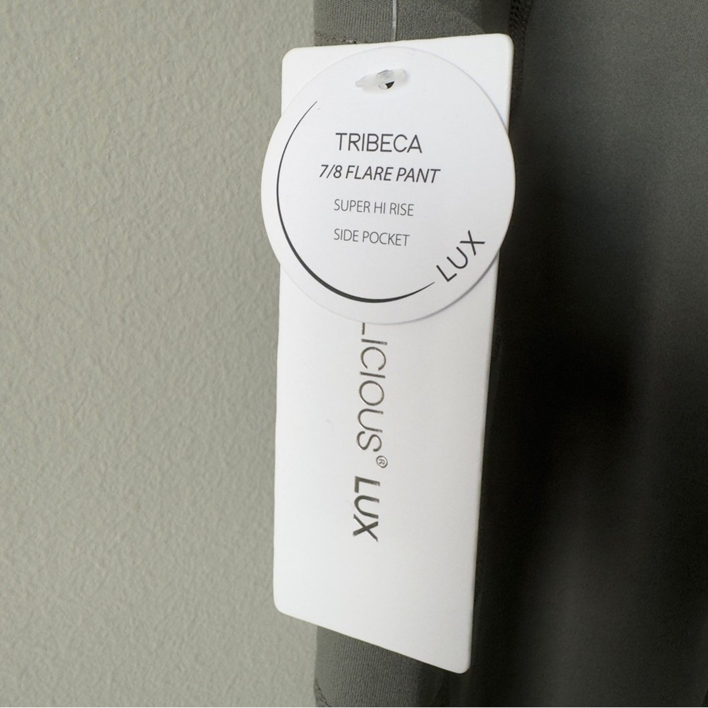 Yogalicious Lux Tribeca 7/8 Flare Pants in Mulled Basil stretch mid waist rise S