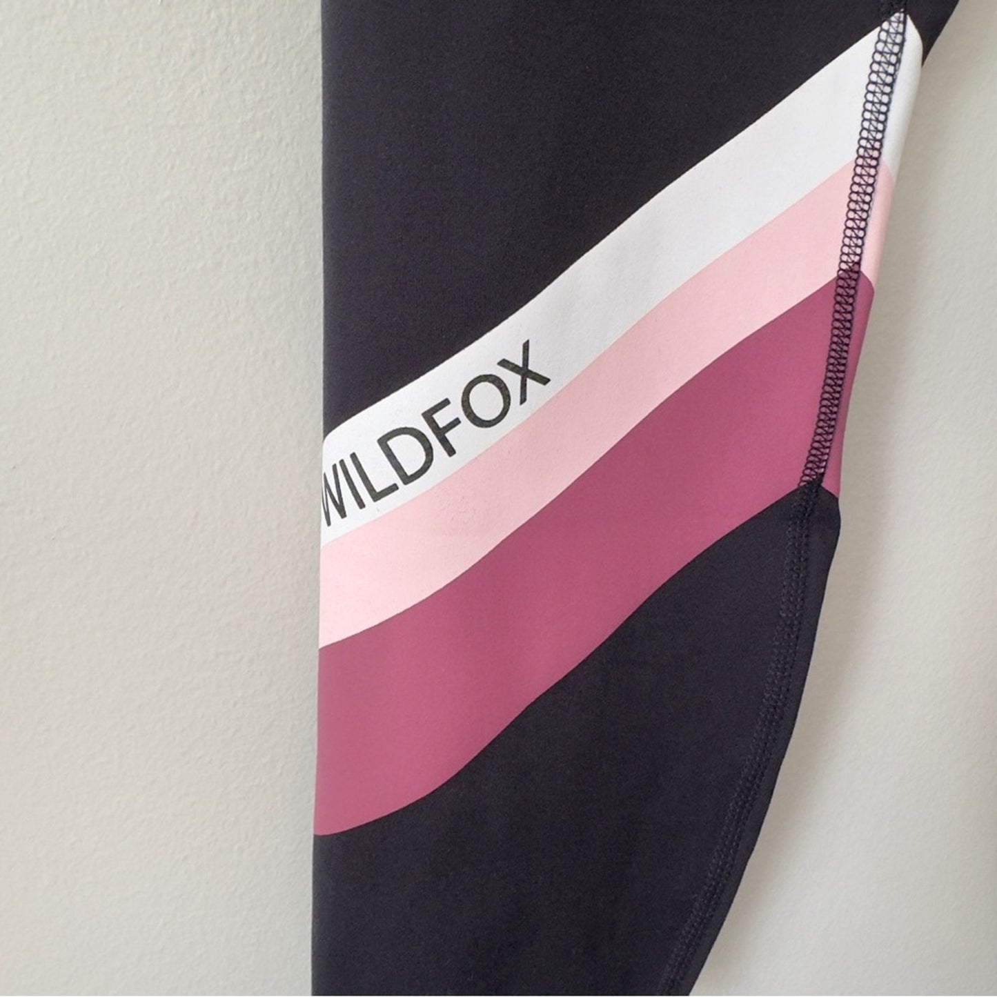 Wildfox Sweat Athletic Leggings High Rise Stretch Skinny Logo Stripes Leg Active
