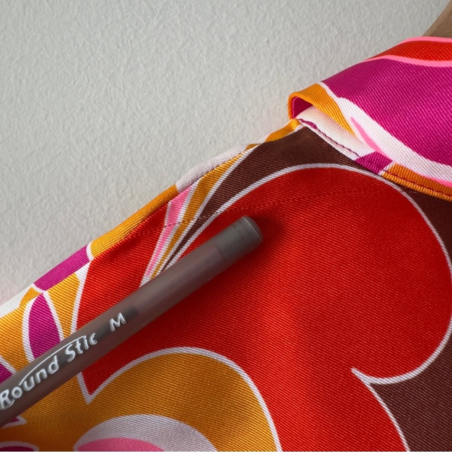 Express Pink and Orange Patterned Set Vibrant Button Down Top elastic tie shorts