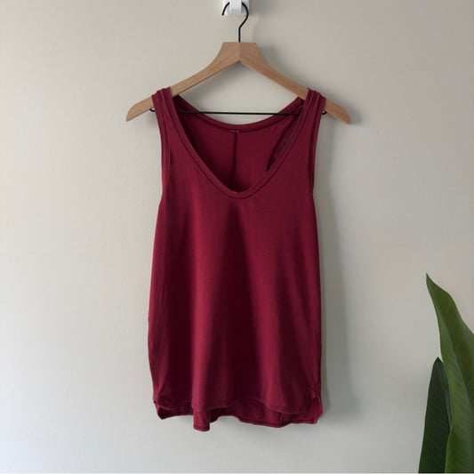 Lululemon Circadian Tank in Heathered Cranberry Pima cotton stretch yoga casual