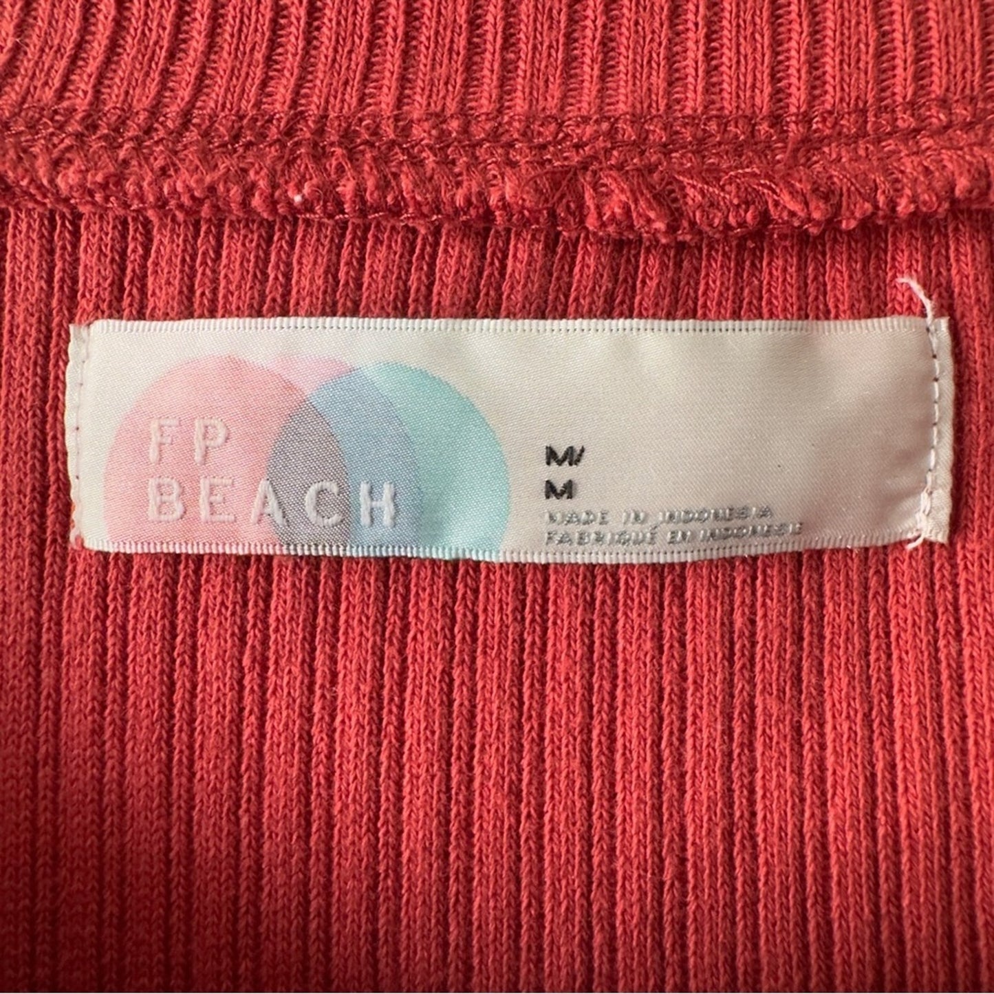 Free People FP Beach Ribbed Long Sleeve Tunic Cotton Stretch Casual oversized M