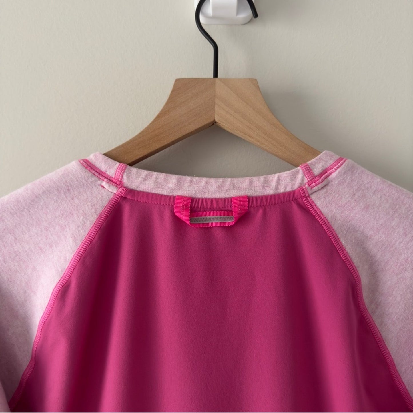 Lululemon Voyage Pullover Pink Long Sleeve Sweatshirt colorblock thumb holes