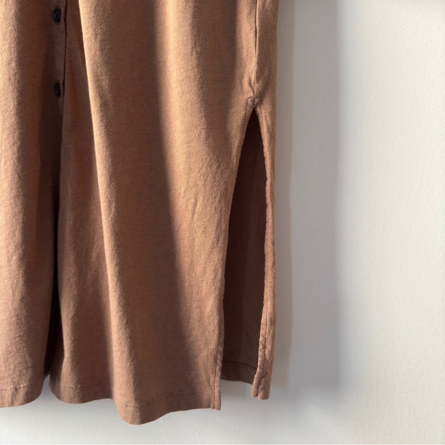 Madewell Earthy Brown Long Sleeve Duster Cardigan Button Down Solid Minimalist S