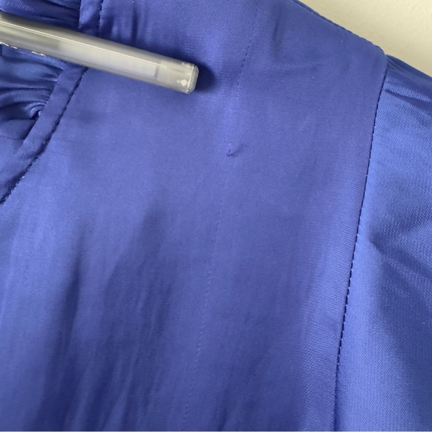 Joie Blue Flutter Sleeve Blouse Tie Front Button down Ruffle V-Neck Solid blue S