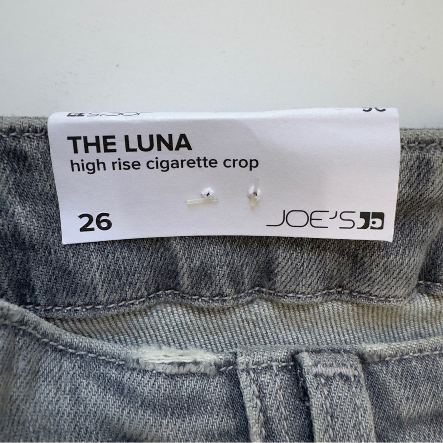 Joe’s The Luna High Rise Cigarette Crop Jeans Gray button fly skinny pockets NWT