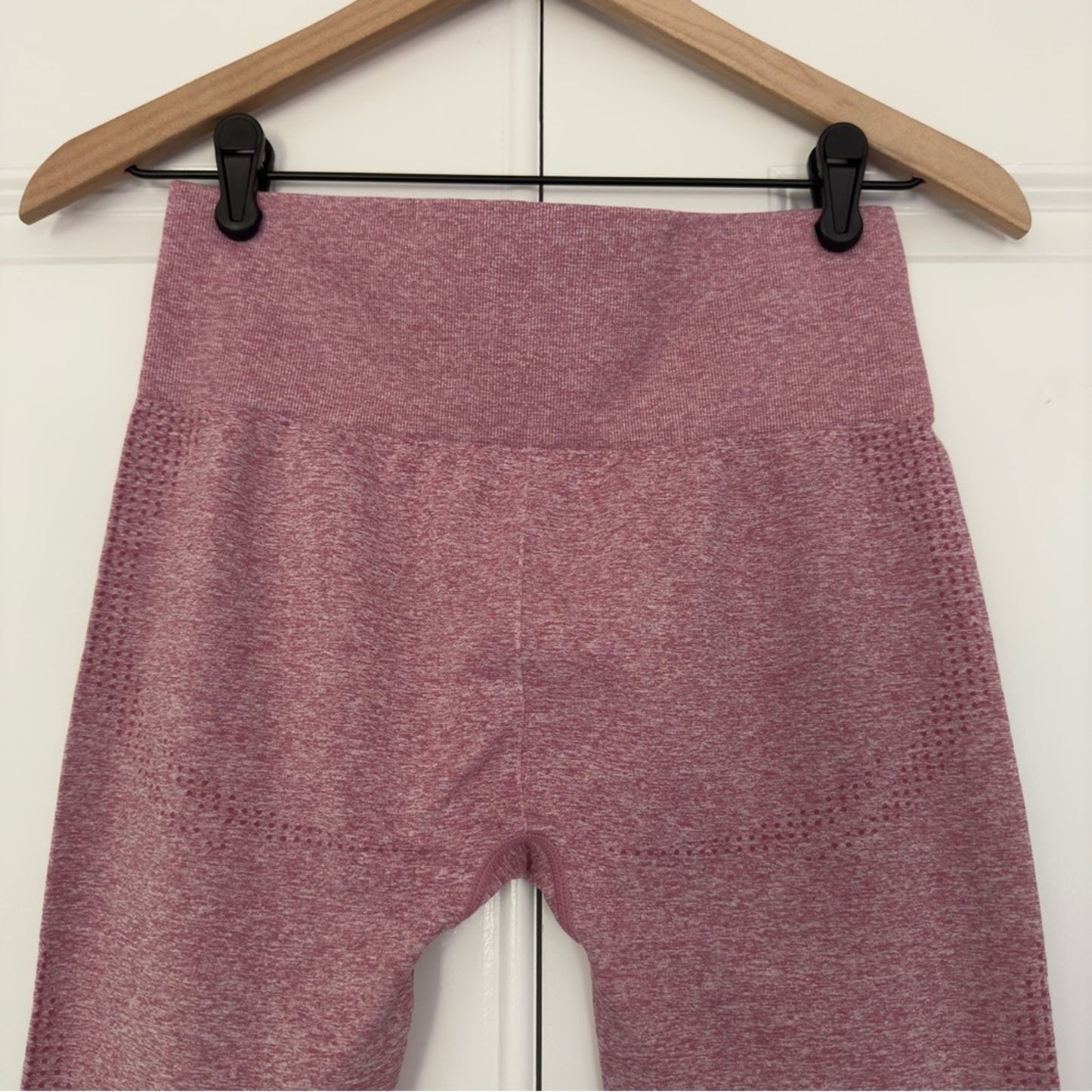 Gymshark high rise athletic leggings pink white logo stretch gym workout active
