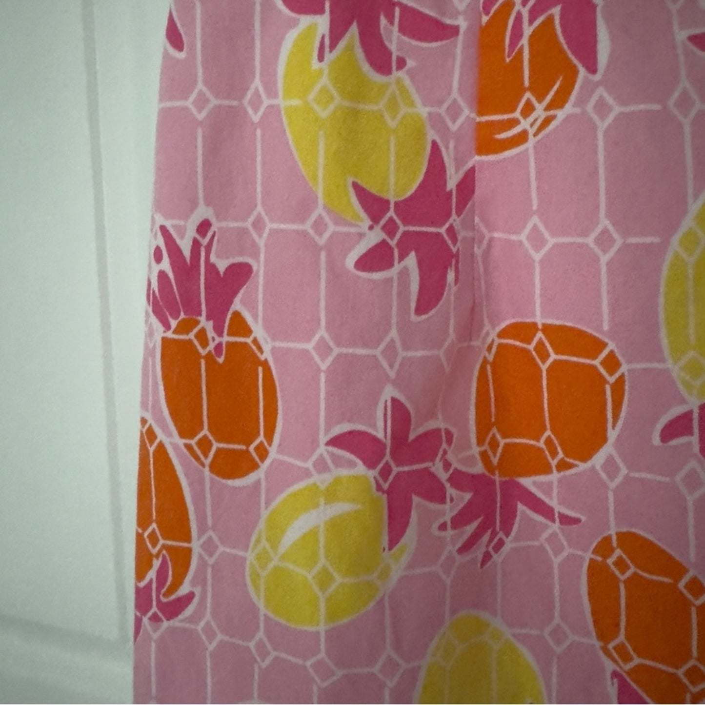 Lilly Pulitzer Vintage White Label Pineapple Dress Adjustable Spaghetti Straps 0