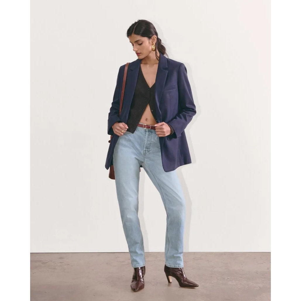 Everlane The Curvy '90s Cheeky Straight Jean Vintage Sunbleached Blue Button Fly