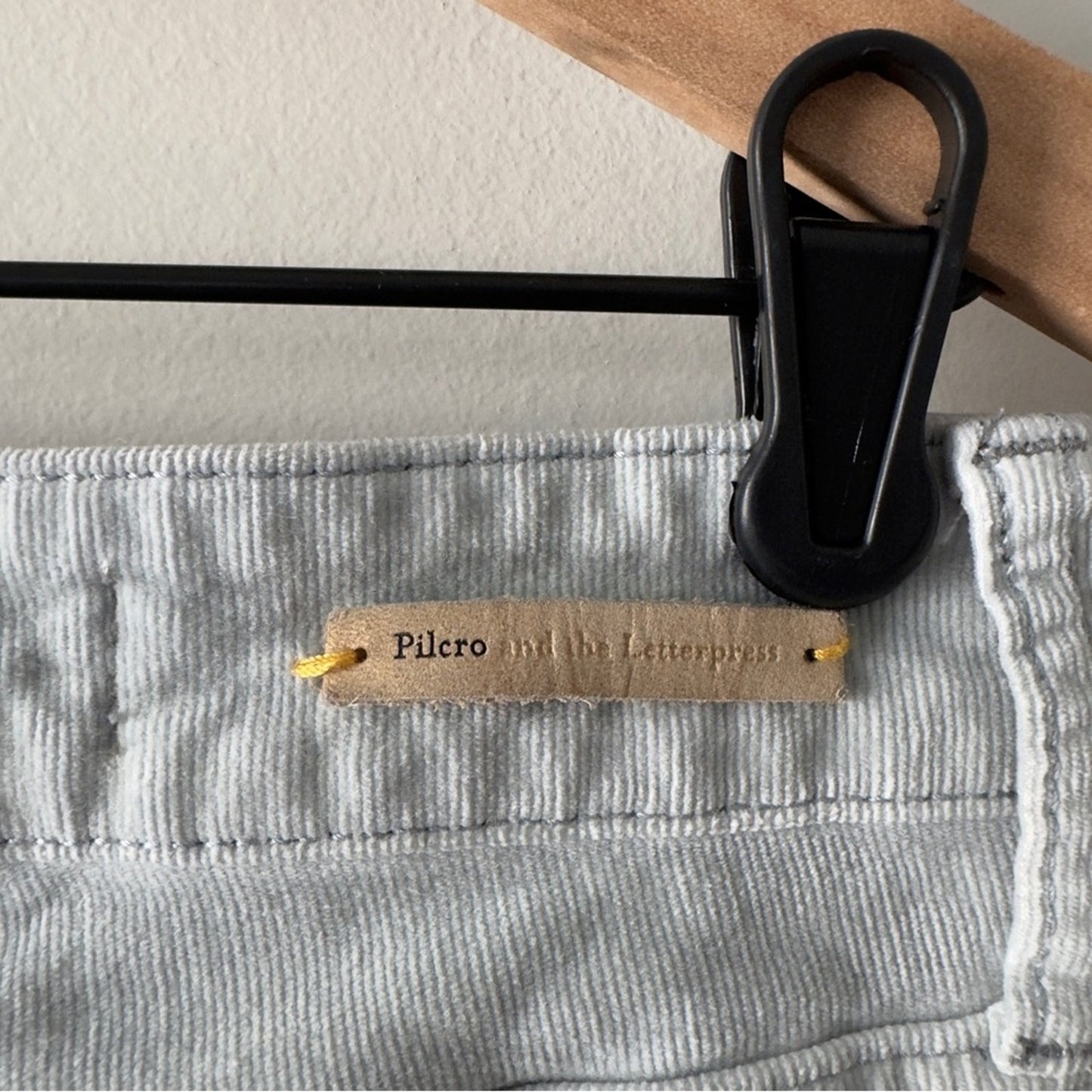 Pilcro and the Letterpress Corduroy Zipper Ankle Pants light blue pockets button