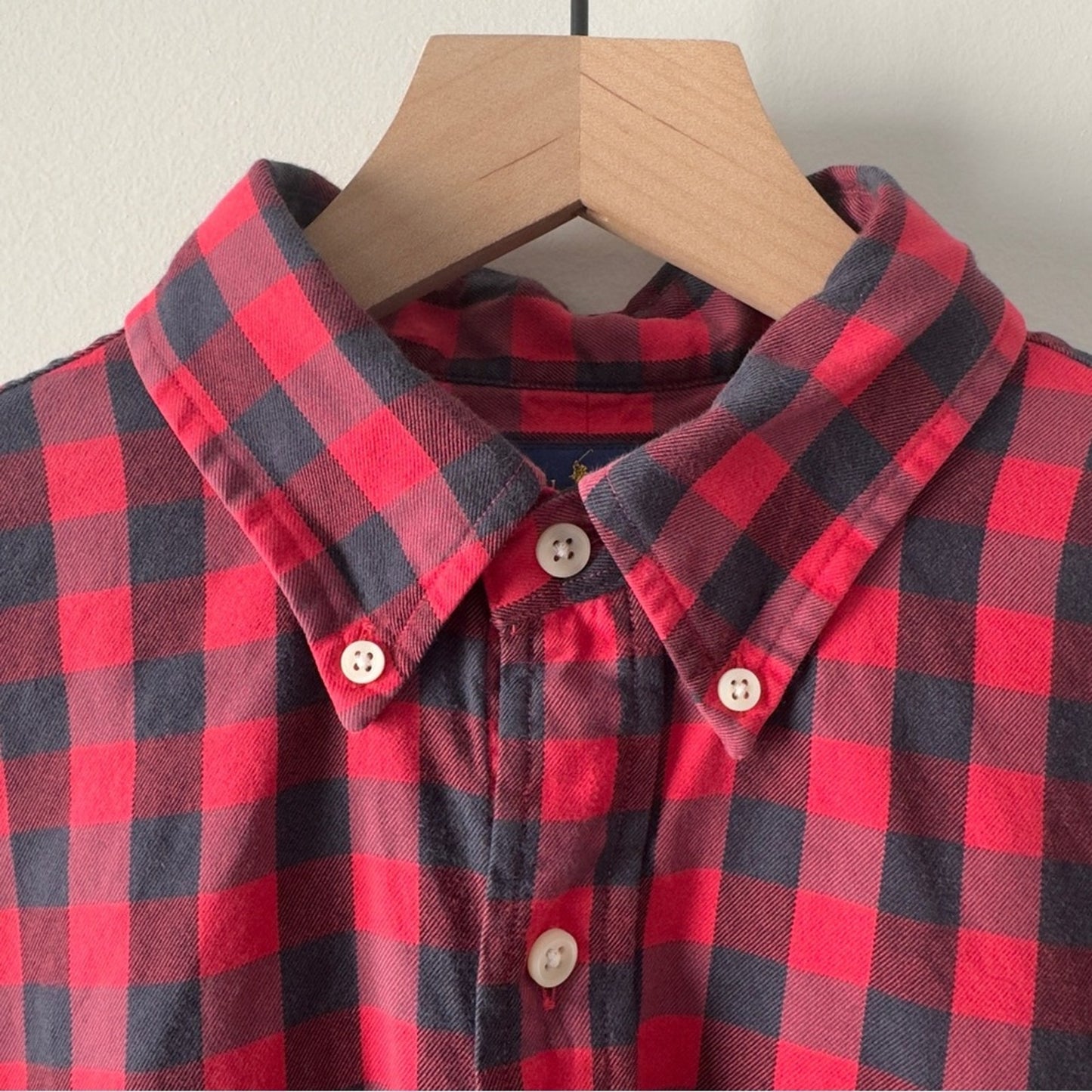 Ralph Lauren Classic Fit Performance Red Black Checker Collar Button Down Shirt