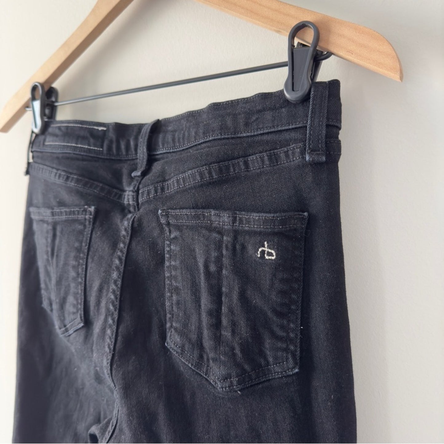 Rag & Bone Lace Up Skinny Jeans Black Coal cotton blend casual pockets high rise