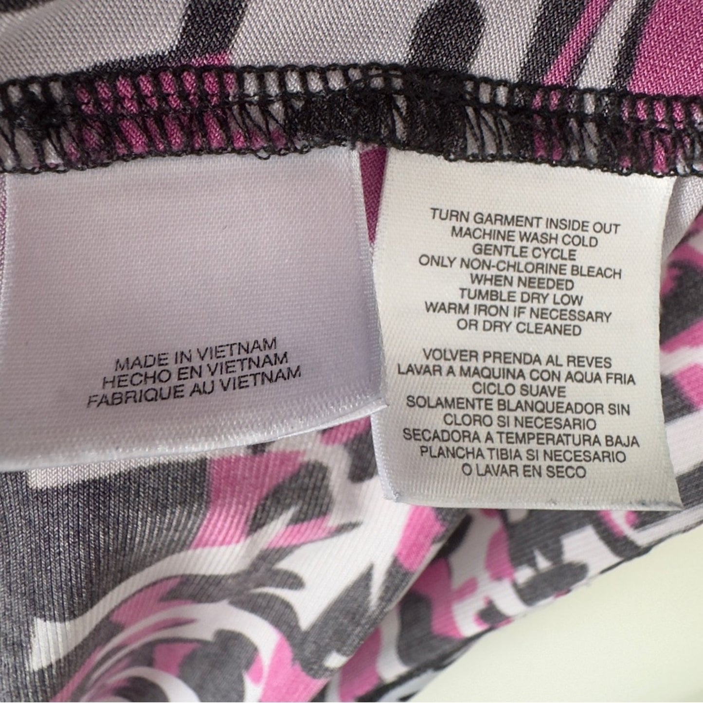 Y2K Evan Picone Black Label Pink White Geometric Blouse Tank Top Sleeveless EUC