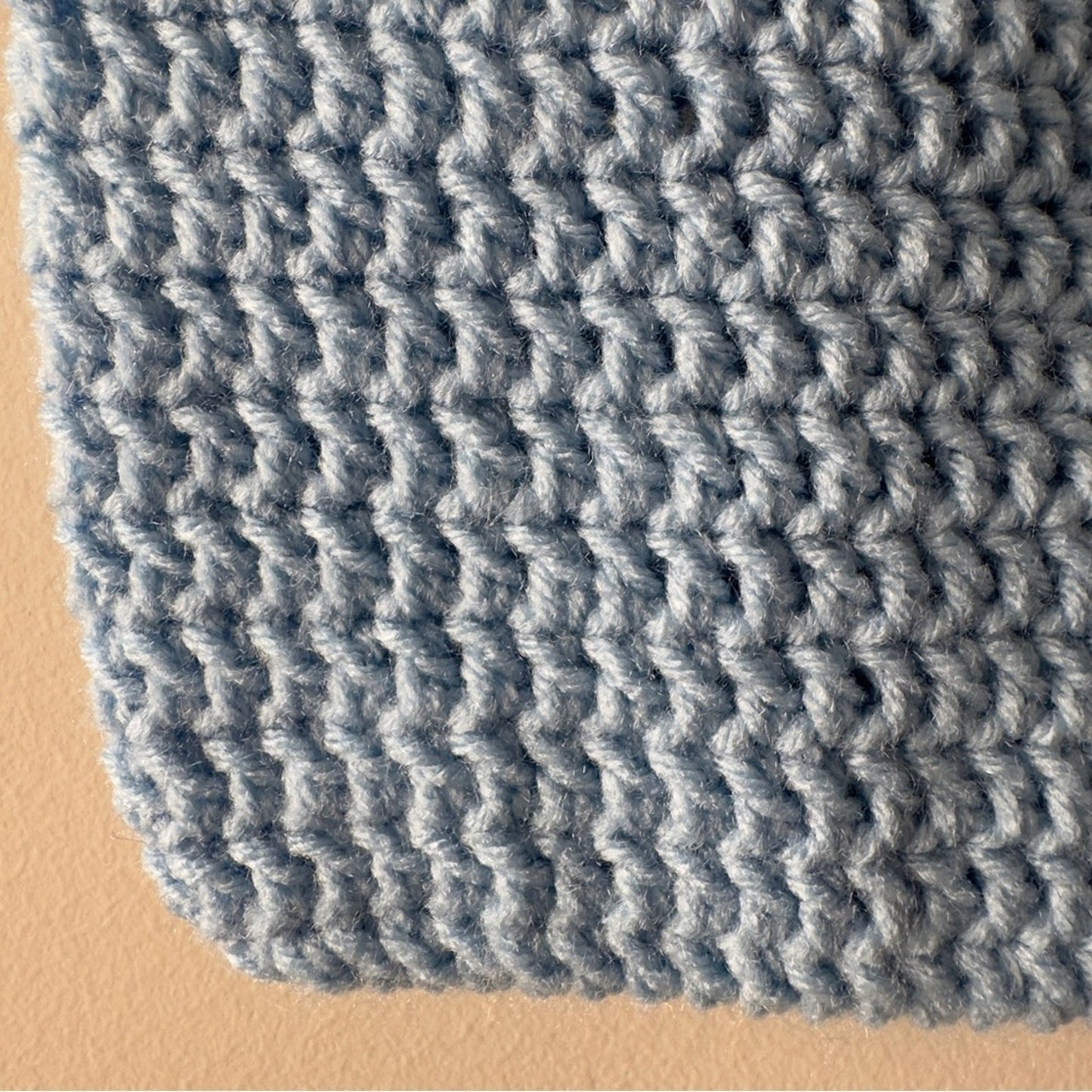 Handmade Crochet Y2K Light Blue Shoulder Bag Solid Knit Cute Lightweight